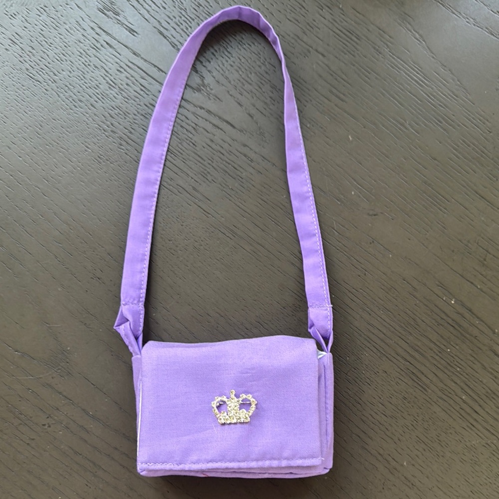 Purple Kids' Shoulder Bag with Crown Embellishment